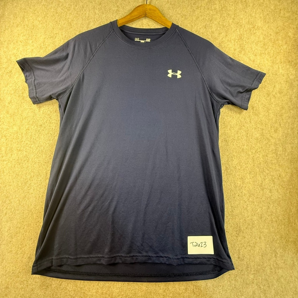 Under Armour Mens HeatGear Loose Fit Training Shirt Navy Blue Small T2623